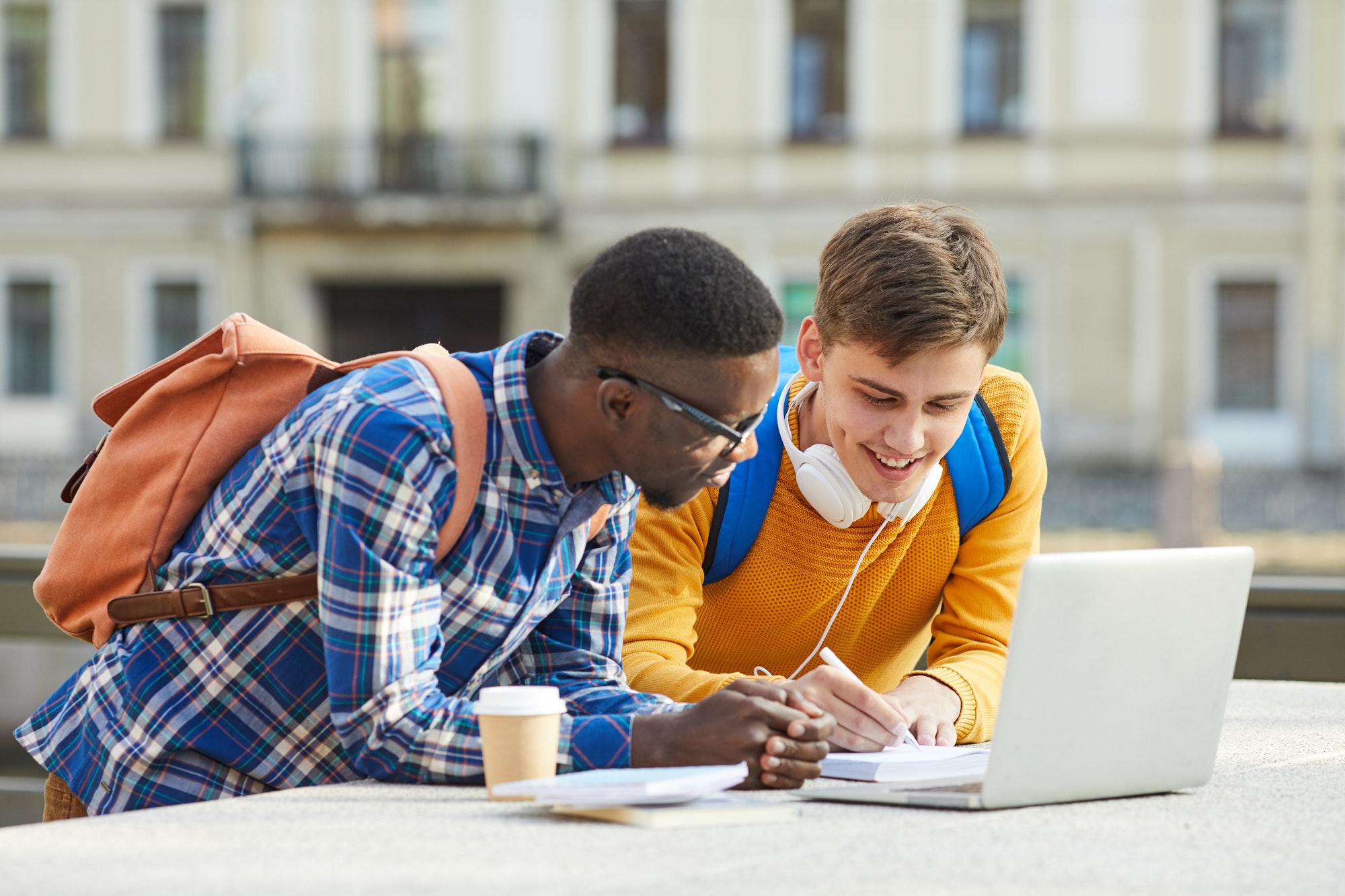 Two Friends Studying Together
