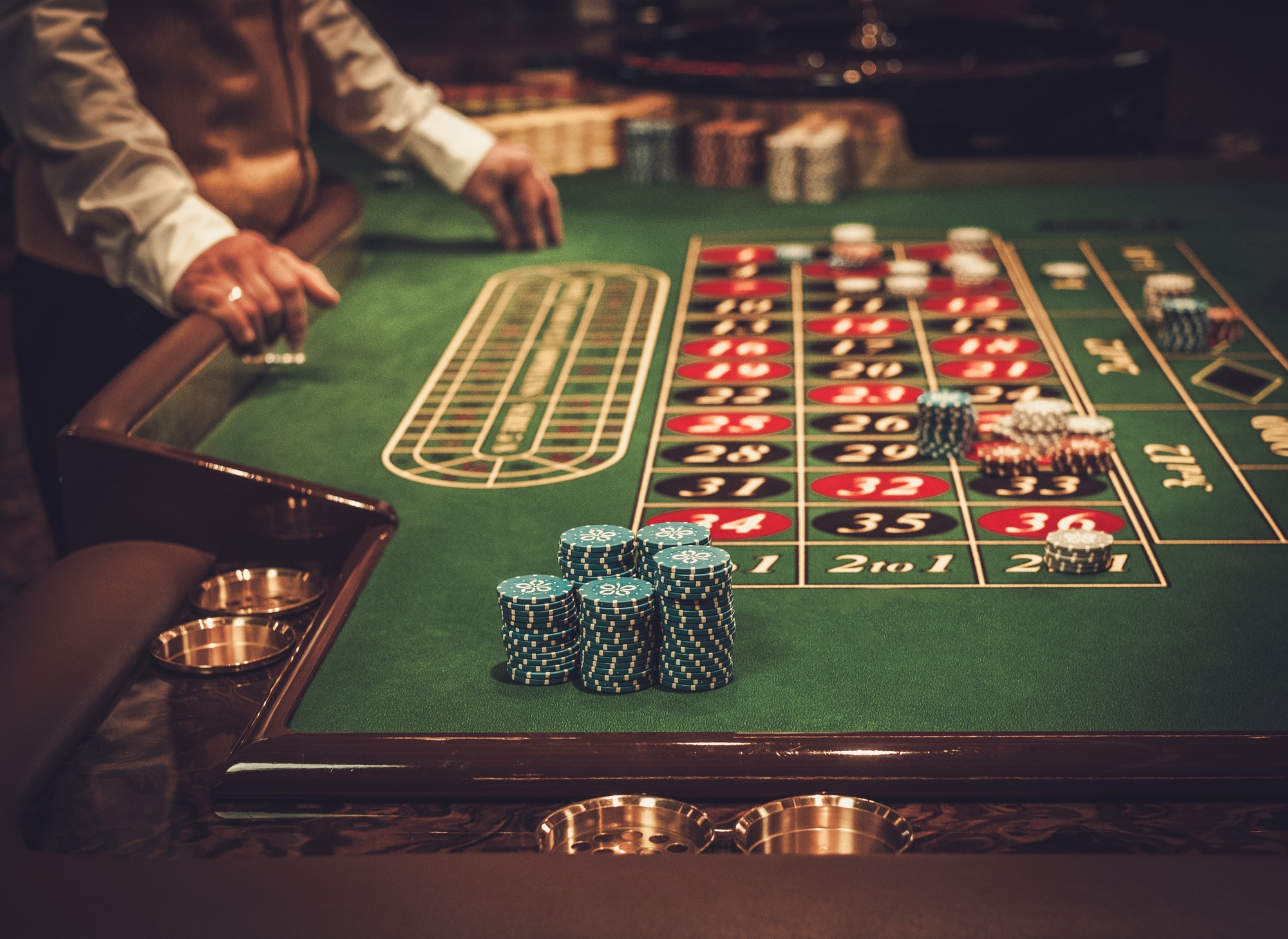 Gambling table in luxury casino